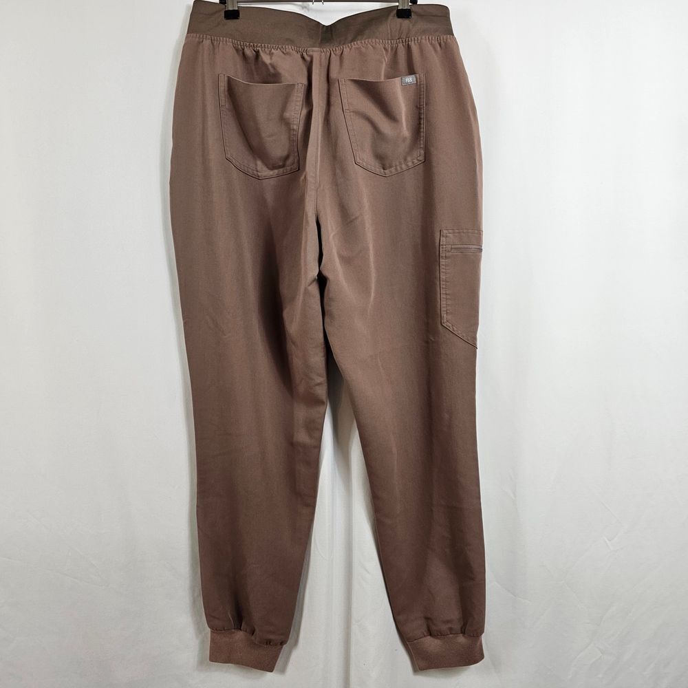 Figs Brown Joggers with Pink Drawstring - Picture 7 of 9